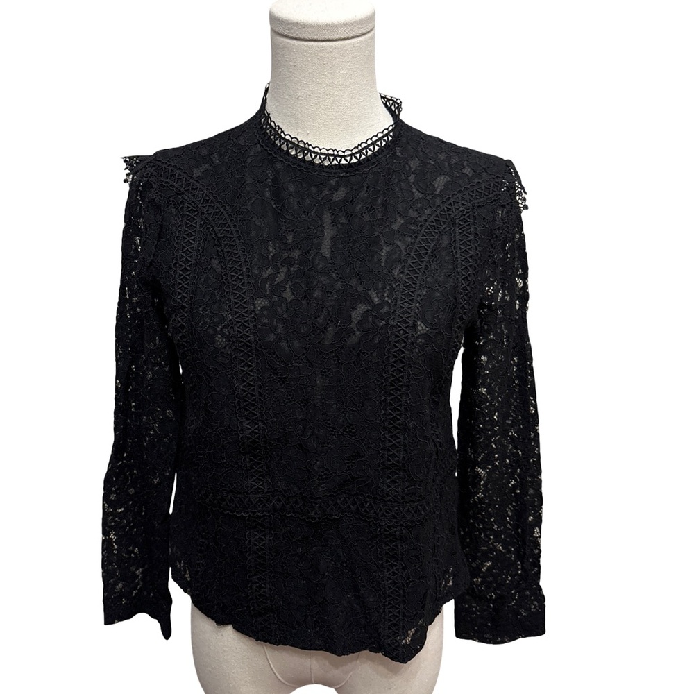 Zara Black Lace Women's Top - size